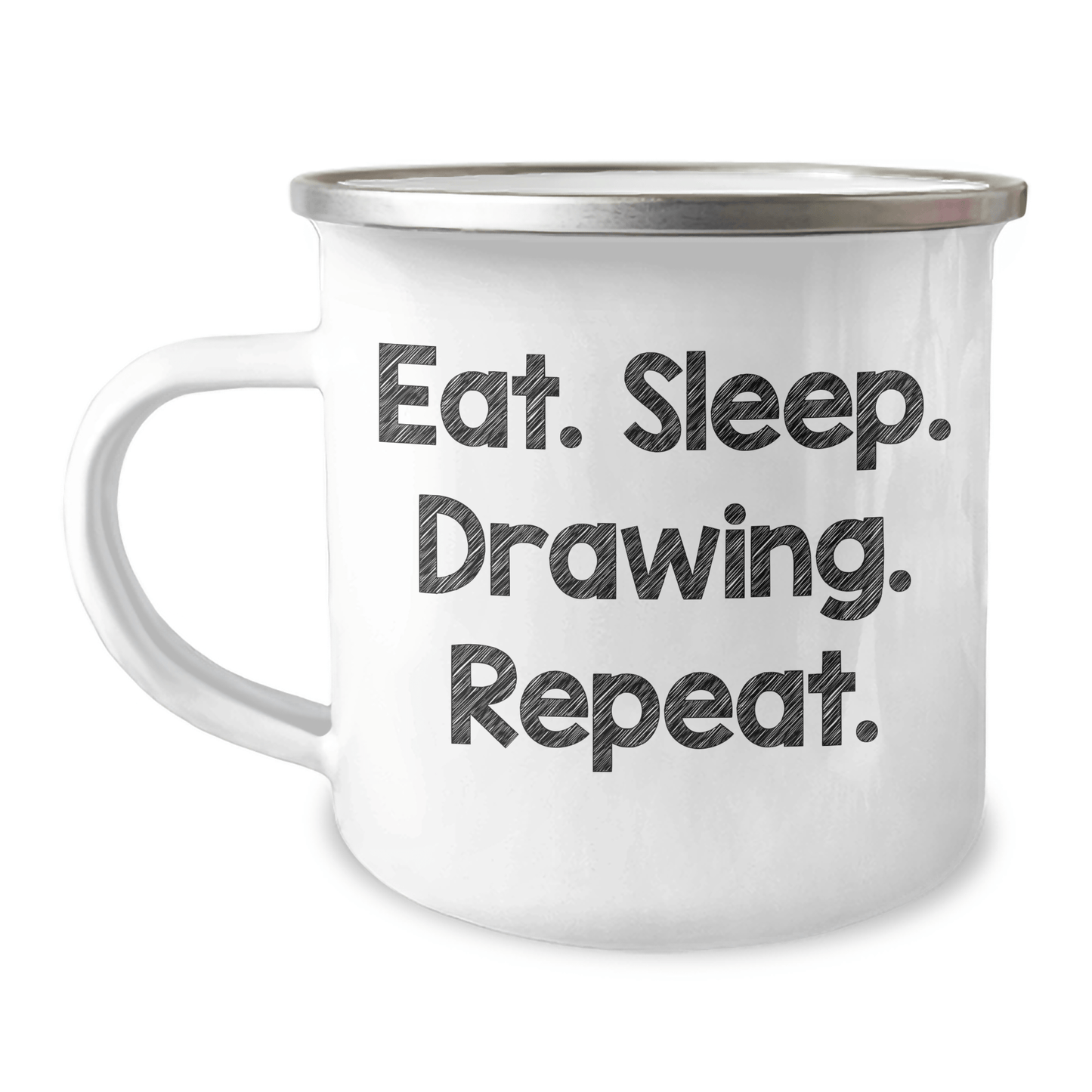Funny Drawing Camping Mug Gifts from Mom, Dad, or Friends for Men, Women, and Family on Father's Day - Eat. Sleep. Drawing. Repeat. - Victory Thru Vision 