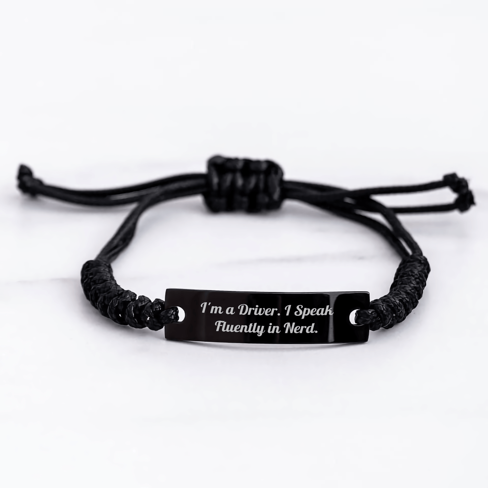 Funny Driver Gifts, 'I'm A Driver. I Speak Fluently In genius.' Rope Bracelet for Men, Graduation Unique Gifts from Friends, Coworkers, Family - Victory Thru Vision