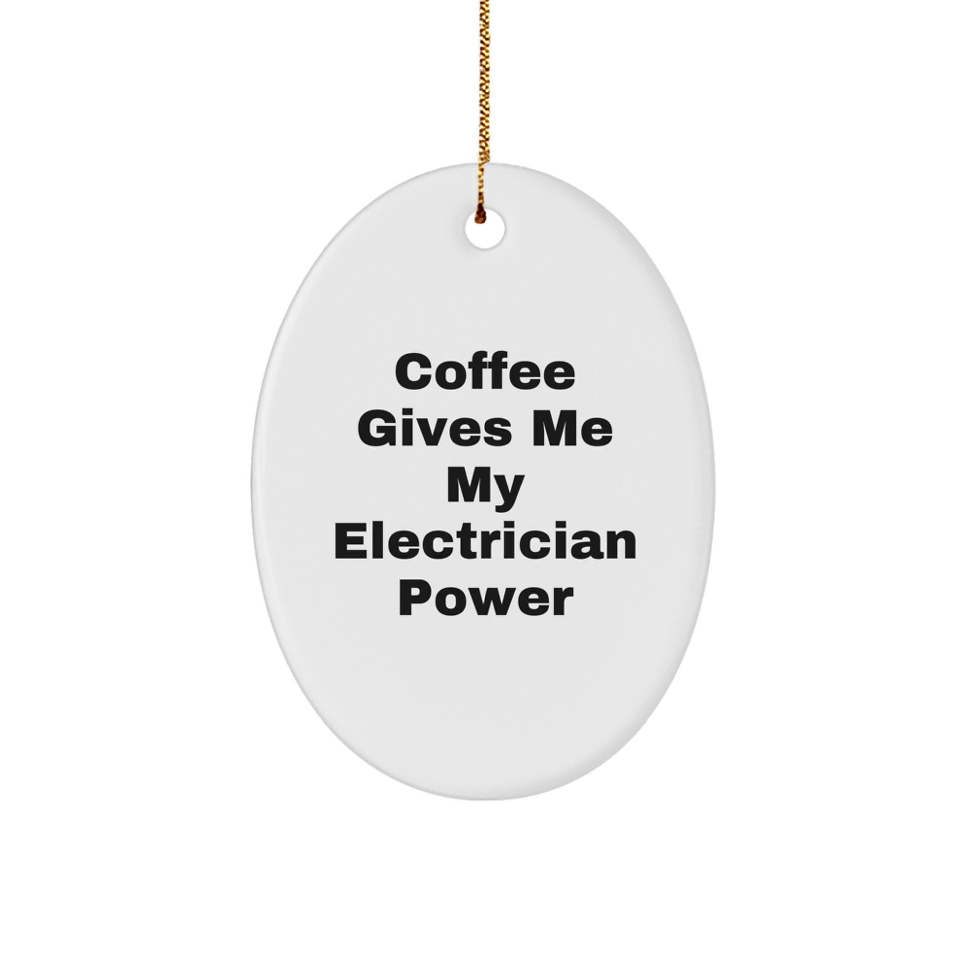 Funny Electrician Gifts from Men to Electrician Friends for Christmas Unique Oval Ornament - Victory Thru Vision