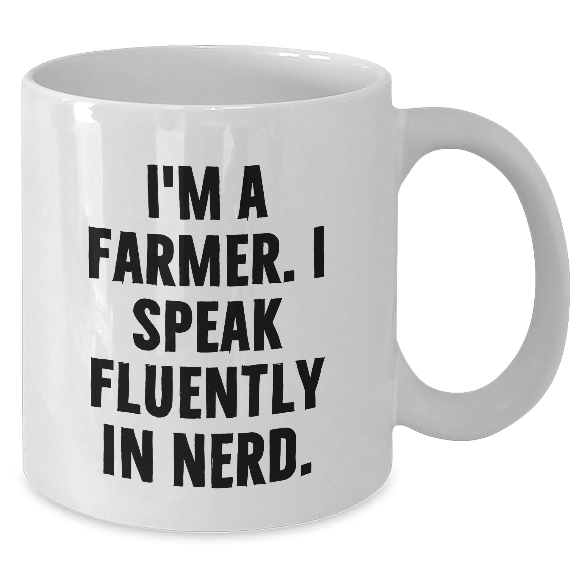 Funny Farmer Gifts, White Coffee Mug, Graduation Unique Gifts from Friends to Men, 'I'm A Farmer. I Speak Fluently In genius.' - Victory Thru Vision