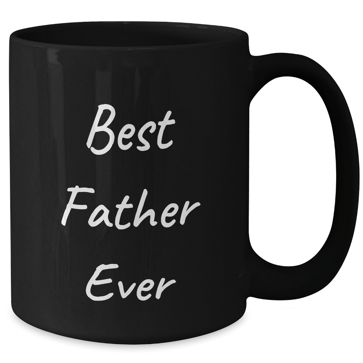 Funny Father Gifts from Men - Best Father Ever Quote on Black Coffee Mug for Graduation, Inspirational Dad Presents - Victory Thru Vision