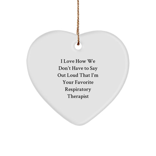 Funny Favorite Respiratory Therapist Heart Ornament Gifts from Men to Coworkers for Christmas - Victory Thru Vision