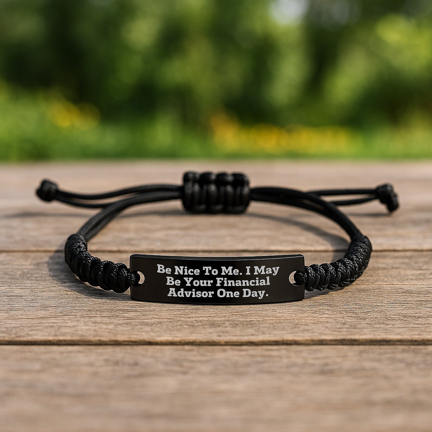 Funny Financial Advisor Rope Bracelet Gifts from Family to Financial Advisor Graduation Unique Gifts, 'Be Nice To Me. I May Be Your Financial Advisor One Day.', Men, Women, Friends, Coworkers, Family - Victory Thru Vision