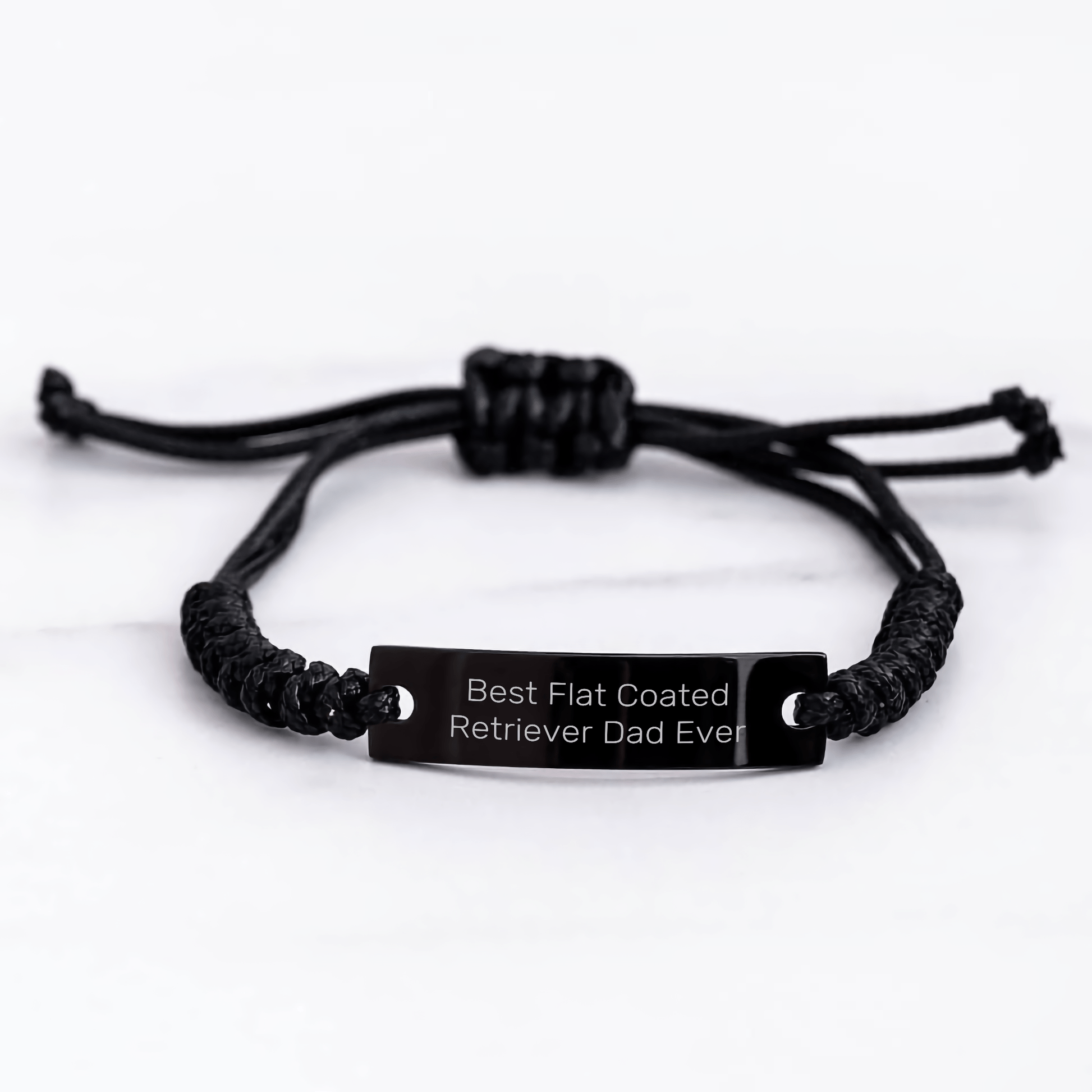 Funny Flat Coated Retriever Dog Gifts for Dad - Rope Bracelet with 'Best Flat Coated Retriever Dad Ever' Quote, Gifts from Men to Family for Father's Day - Victory Thru Vision 