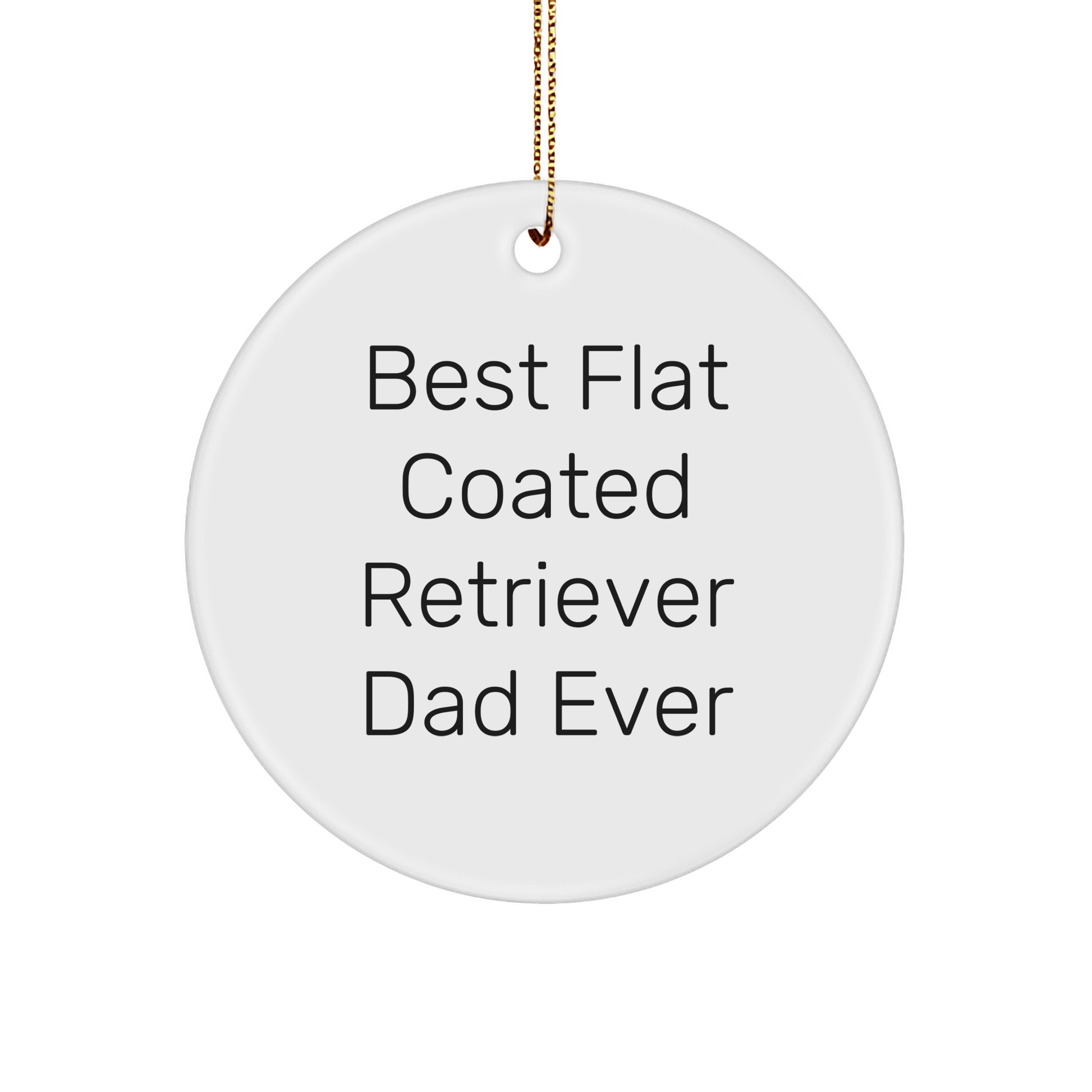 Funny Flat Coated Retriever Dog Gifts for Men, Circle Ornament from Best Dad Ever, Christmas Unique Presents - Victory Thru Vision 