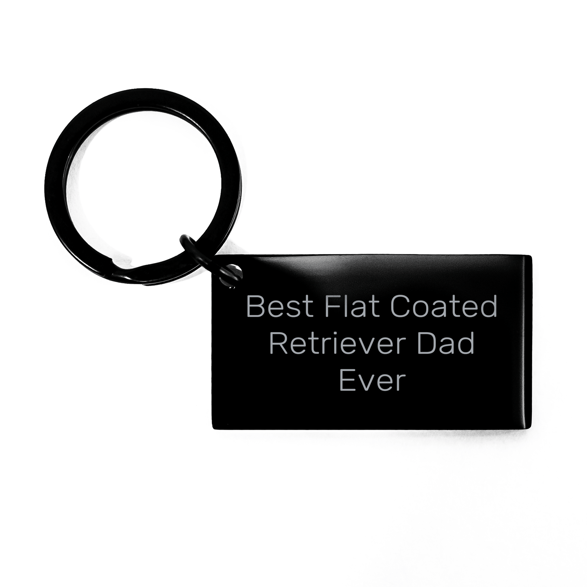 Funny Flat Coated Retriever Dog Keychain Gifts from Family for Father's Day - 'Best Flat Coated Retriever Dad Ever' - Victory Thru Vision 