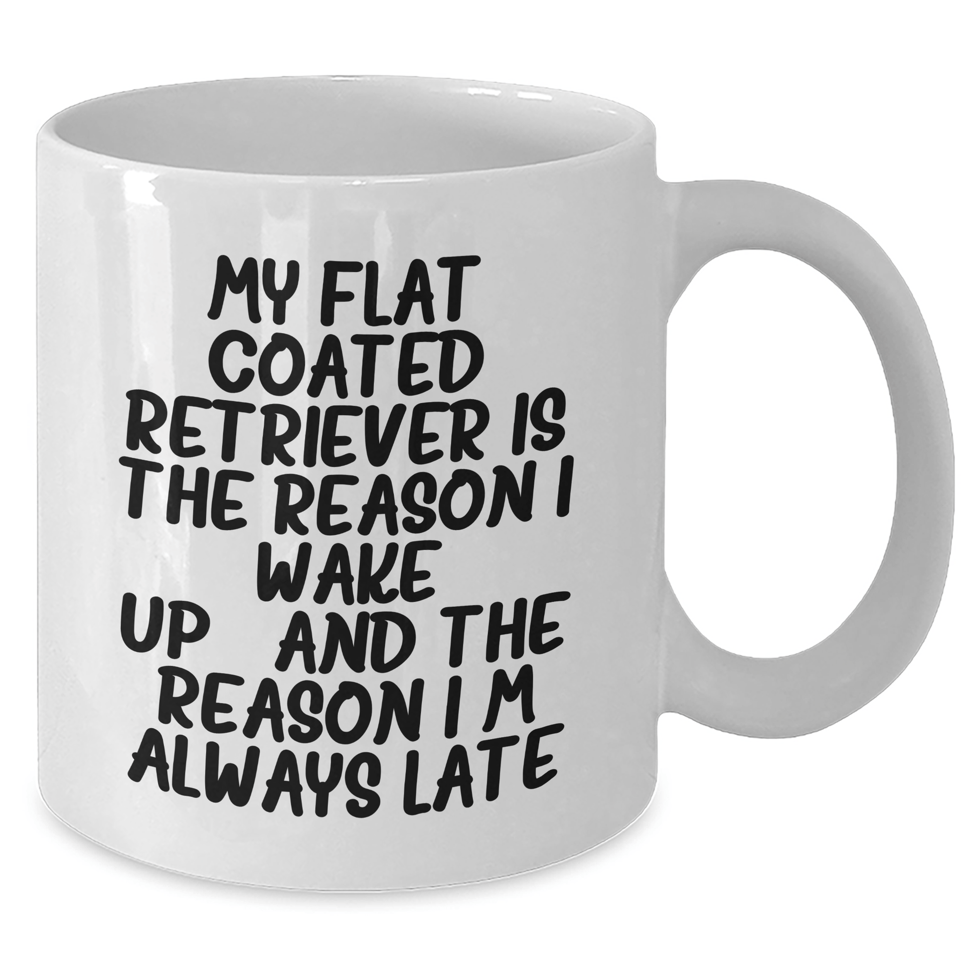 Funny Flat Coated Retriever Dog Mugs Gifts from Men for Flat Coated Retriever Dog Lovers on Father's Day - White Coffee Mug with Humorous Quote - Victory Thru Vision 