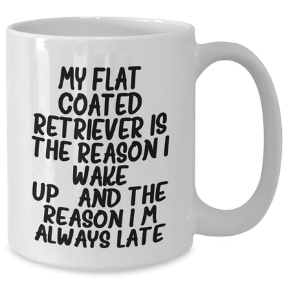 Funny Flat Coated Retriever Dog Mugs Gifts from Men for Flat Coated Retriever Dog Lovers on Father's Day - White Coffee Mug with Humorous Quote - Victory Thru Vision 