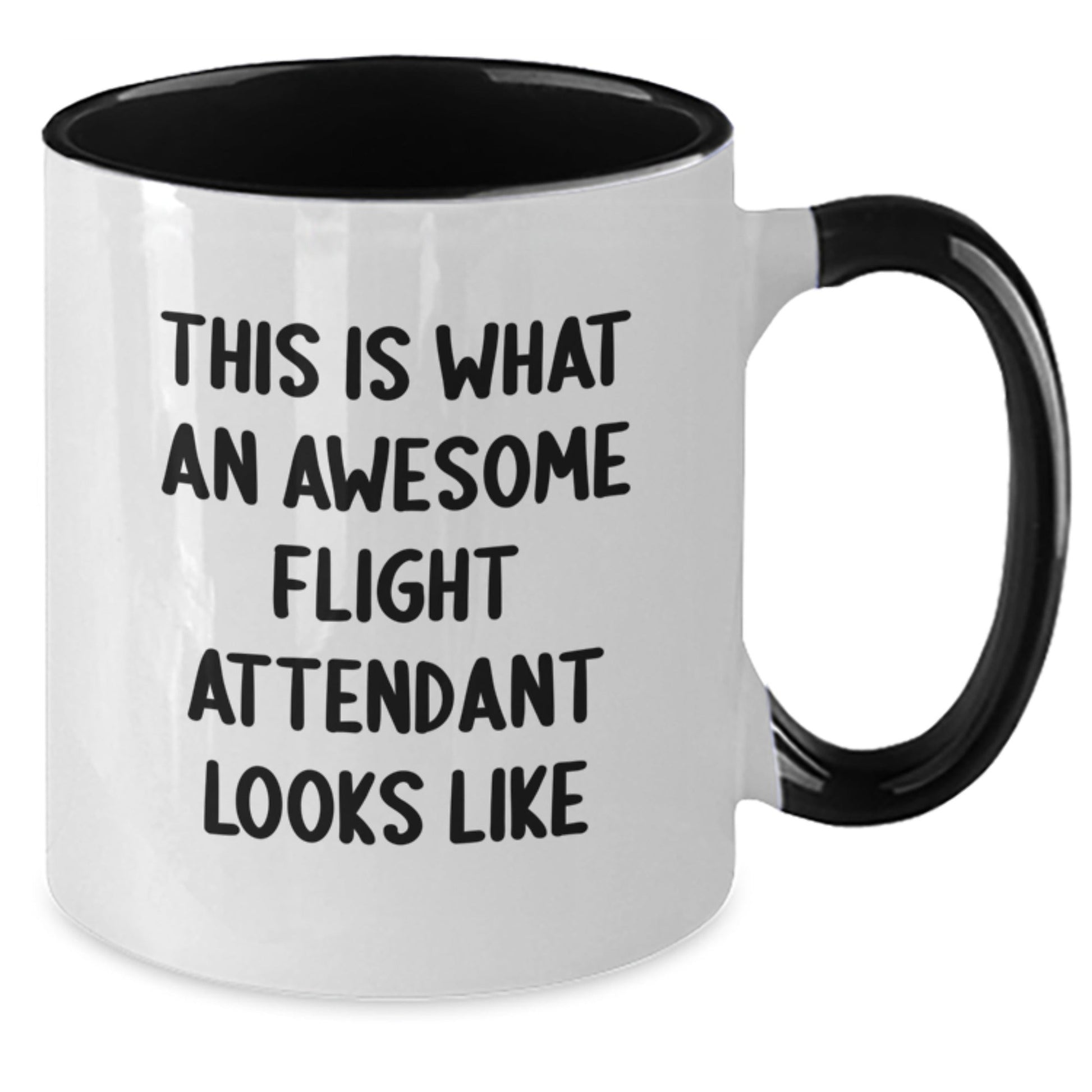 Funny Flight Attendant Gifts from Friends for Flight Attendants, This Is What An Awesome Flight Attendant Looks Like, Two Tone Coffee Mug for Graduation - Victory Thru Vision