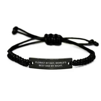 Funny Florist Gifts from Men - World's Best Dad Rope Bracelt by Day, Unique Mother's Day Unique Gifts for Florist - Victory Thru Vision 