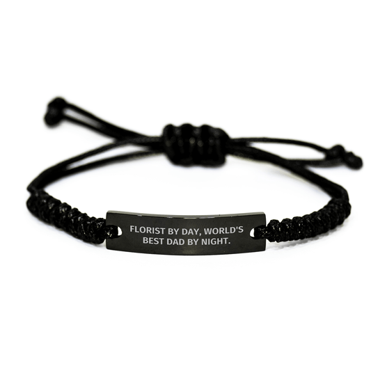 Funny Florist Gifts from Men - World's Best Dad Rope Bracelt by Day, Unique Mother's Day Unique Gifts for Florist - Victory Thru Vision 