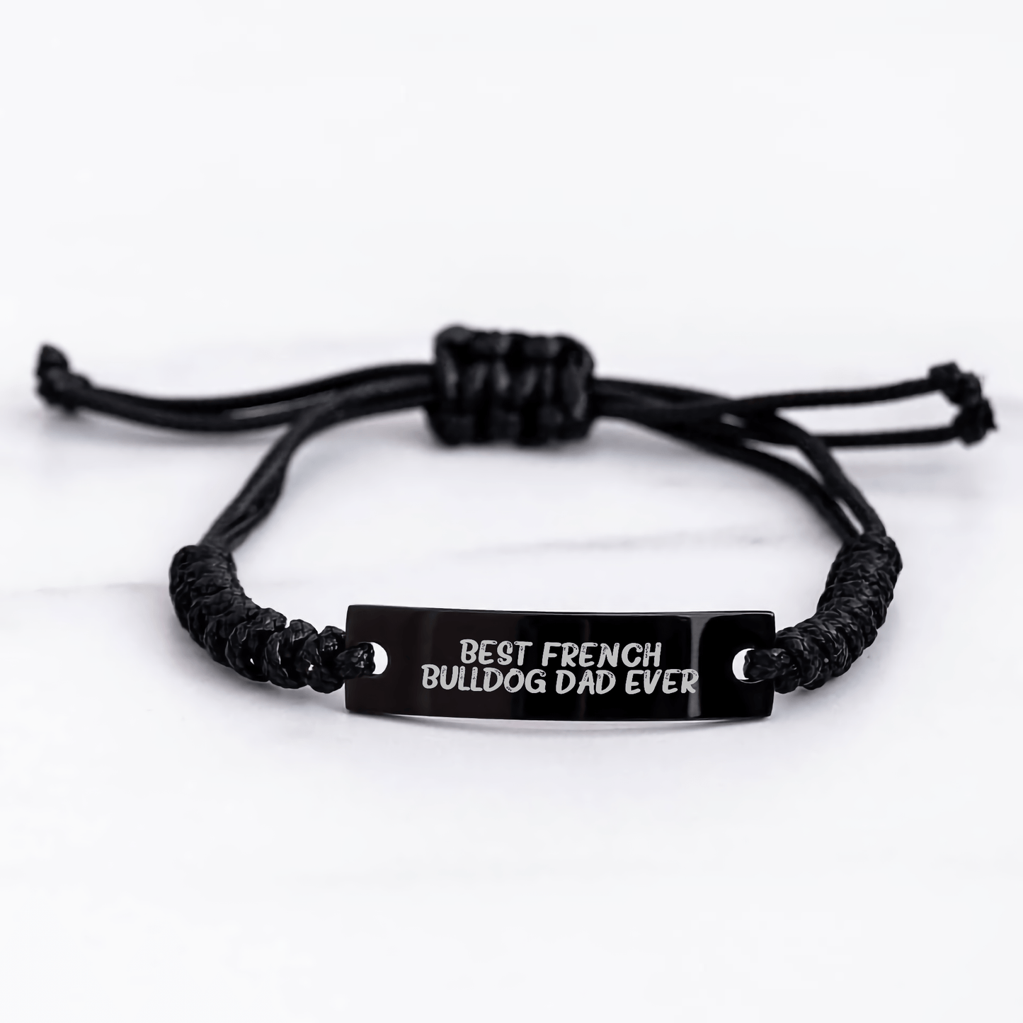 Funny French Bulldog Dad Gifts - Best Dad Ever French Bulldog Rope Bracelet for Men, Gifts from Family, Friends, Coworkers, Unique Father's Day Unique Gifts - Victory Thru Vision 