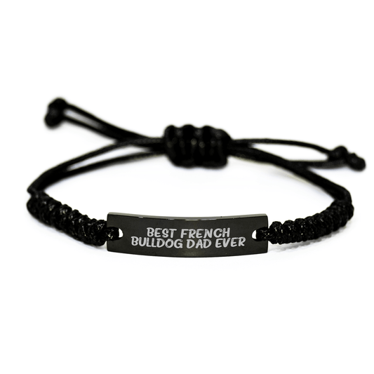 Funny French Bulldog Dad Gifts - Best Dad Ever French Bulldog Rope Bracelet for Men, Gifts from Family, Friends, Coworkers, Unique Father's Day Unique Gifts - Victory Thru Vision 