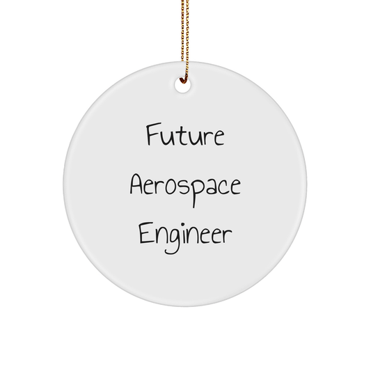 Funny 'Future Aerospace Engineer' Circle Ornament, Gifts from Friends, Christmas Unique Gifts for Aerospace Engineer, Circle Shaped MDF - Victory Thru Vision