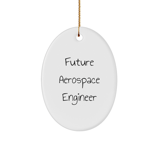 Funny Future Aerospace Engineer Oval Ornament, Gifts from Men to Friends, Perfect Christmas Unique Gifts for Aerospace Engineer - Victory Thru Vision