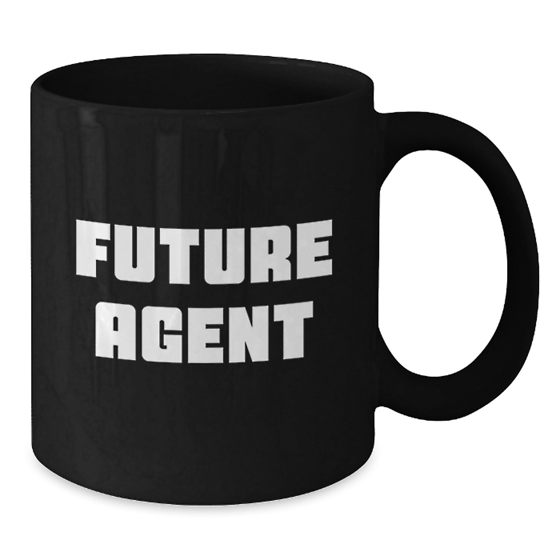Funny Future Agent Graduation Agent Gifts from Men, Women, Coworkers, Family for Future Agent Black Coffee Mug, Inspirational Quote - Victory Thru Vision