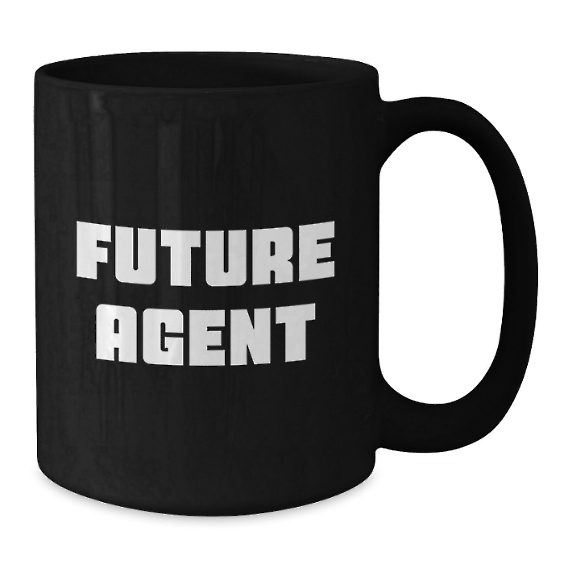 Funny Future Agent Graduation Agent Gifts from Men, Women, Coworkers, Family for Future Agent Black Coffee Mug, Inspirational Quote - Victory Thru Vision