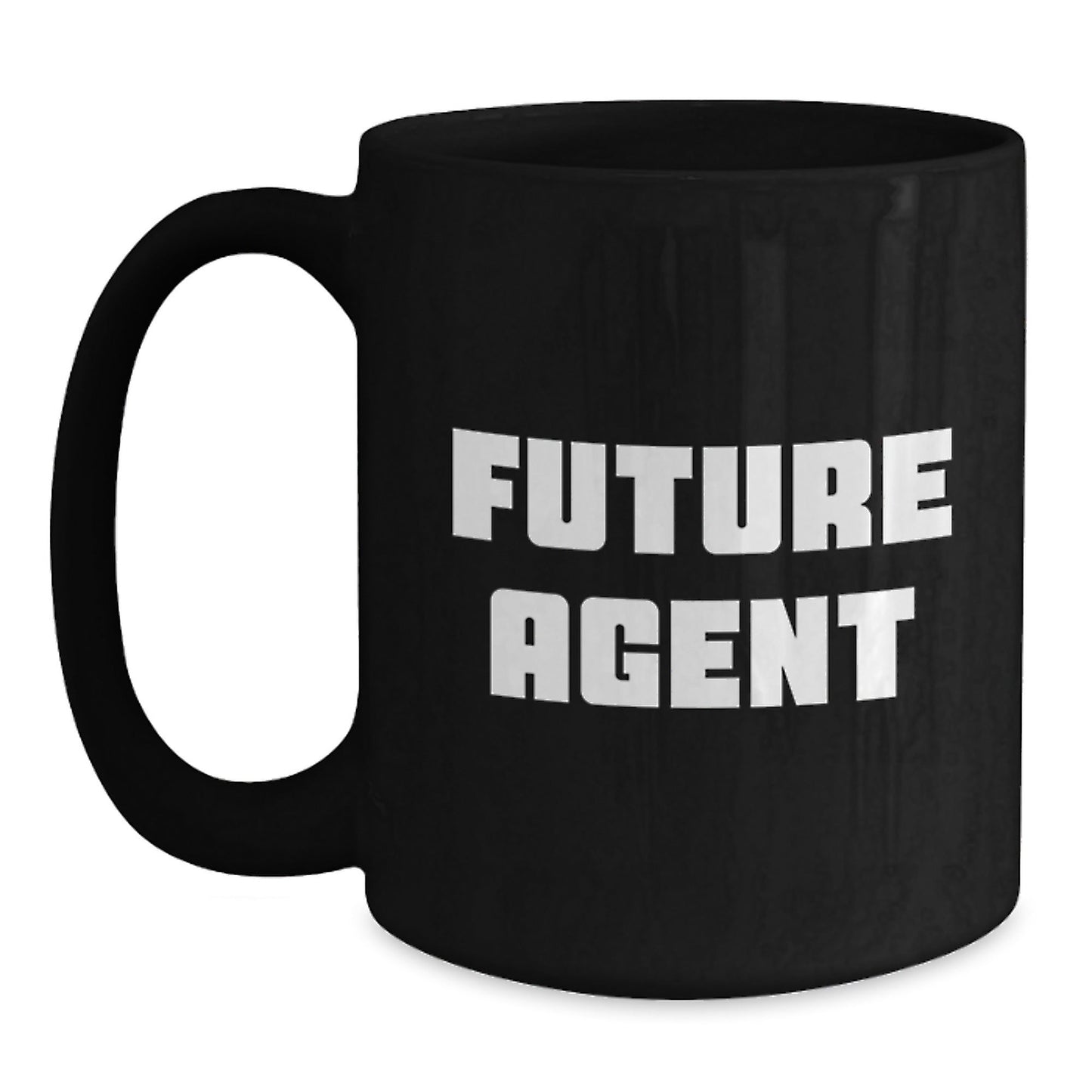 Funny Future Agent Graduation Agent Gifts from Men, Women, Coworkers, Family for Future Agent Black Coffee Mug, Inspirational Quote - Victory Thru Vision