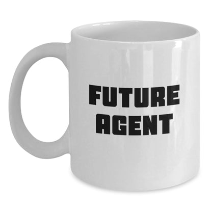 Funny Future Agent Graduation Gift Ideas - 'You're Gonna Be a Super Agent' White Coffee Mug, 11oz or 15oz Capacity, Ceramic, Microwave, Dishwasher Safe - Victory Thru Vision