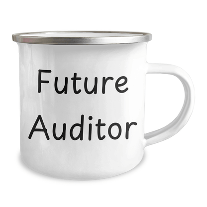 Funny Future Auditor Gifts from Friends - Inspirational Camping Mug for Graduation Celebration - Victory Thru Vision