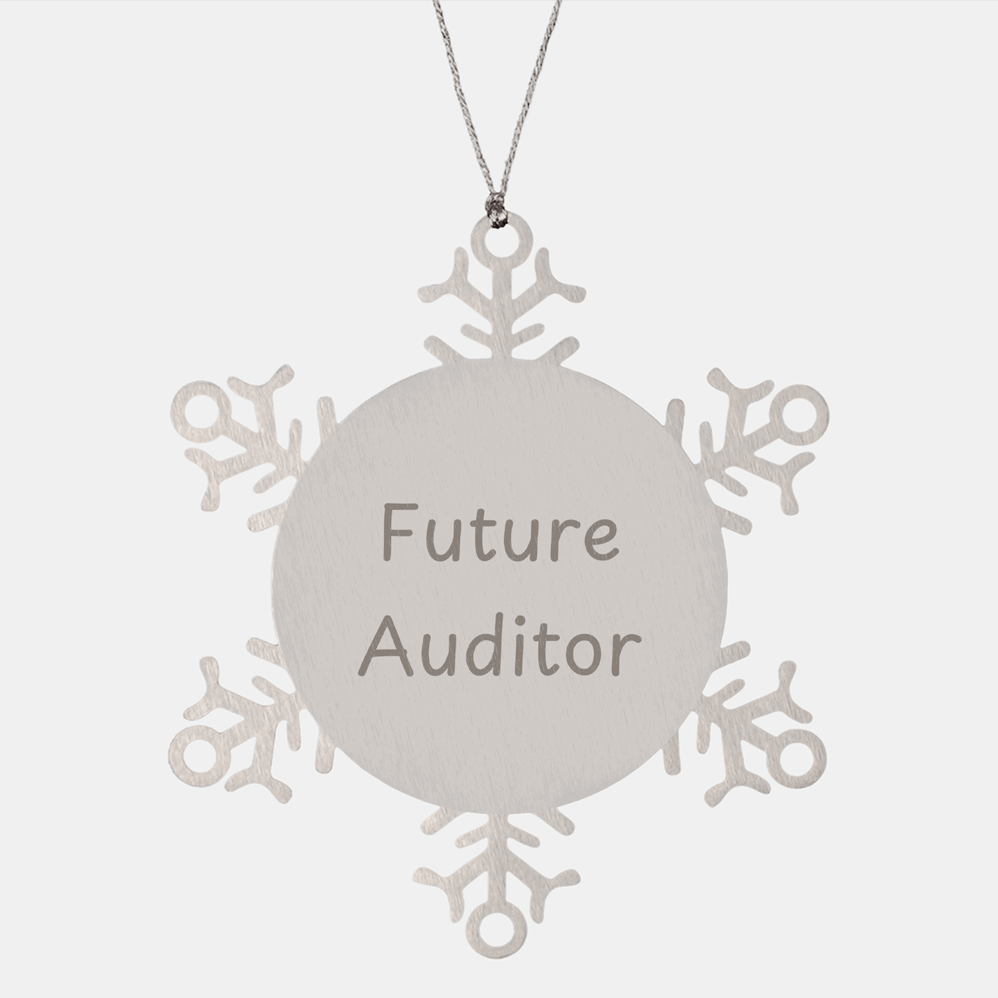 Funny Future Auditor Snowflake Ornament Gifts from Friends for Christmas, Shatterproof and Durable - Victory Thru Vision