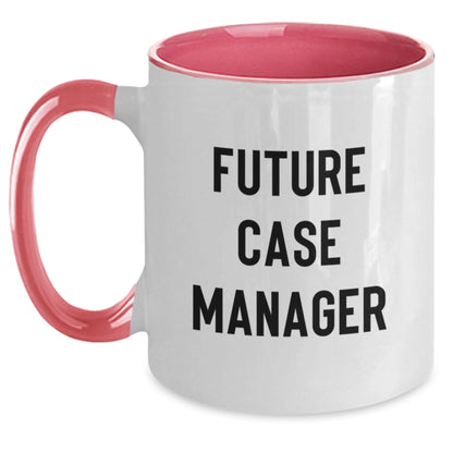 Funny Future Case Manager Gifts from Friends, Coworkers, or Family - Inspirational Two Tone Coffee Mug for Graduation - Victory Thru Vision