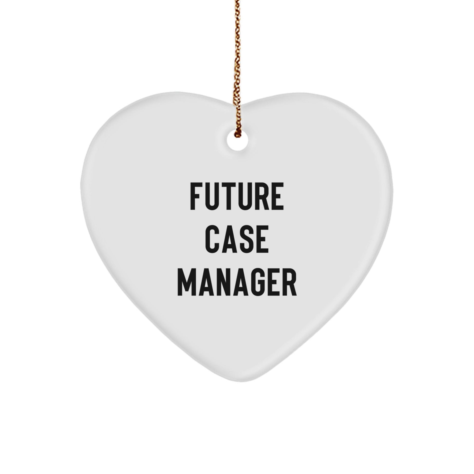 Funny Future Case Manager Heart Ornament Gifts from Friends for Christmas - Victory Thru Vision