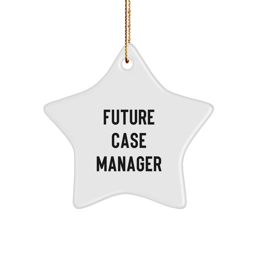 Funny Future Case Manager Star Ornament, Gifts from Family, Friends or Coworkers, Inspirational Christmas Decorations - Victory Thru Vision