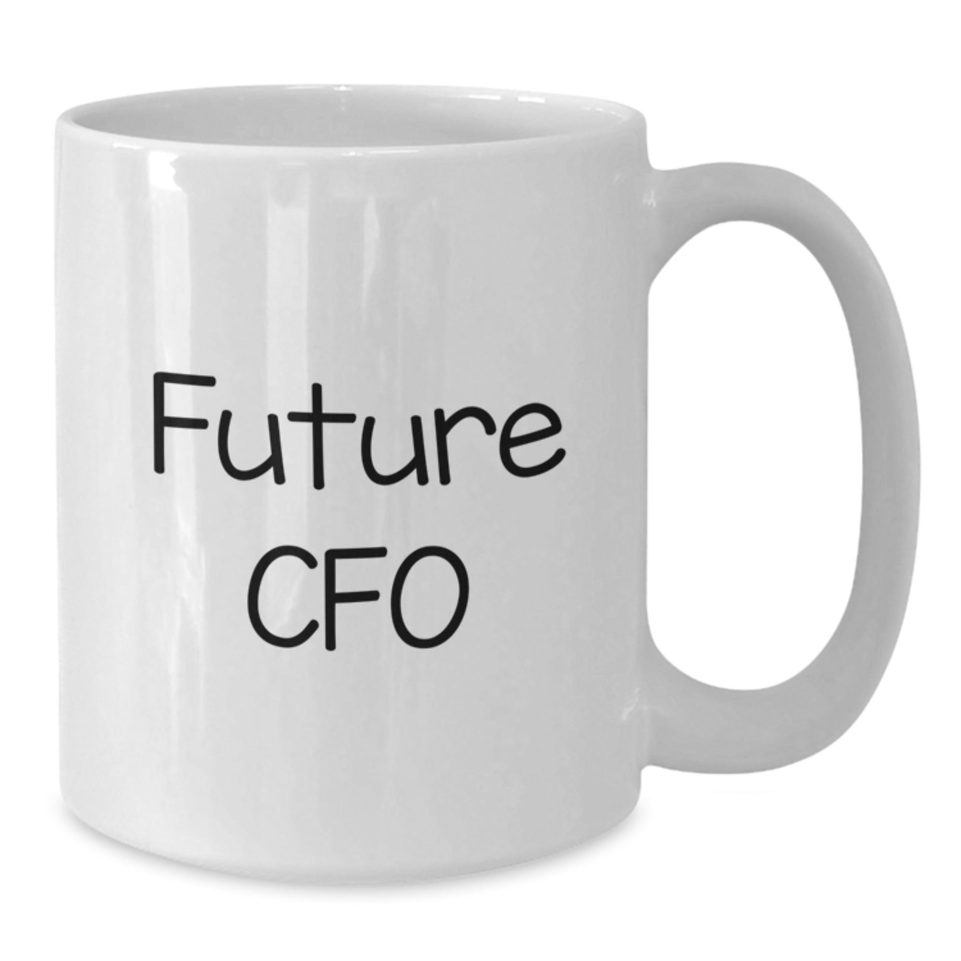 Funny Future CFO Quote White Coffee Mug Gifts for Men from Family, Friends, Coworkers - Graduation Unique Presents - Victory Thru Vision