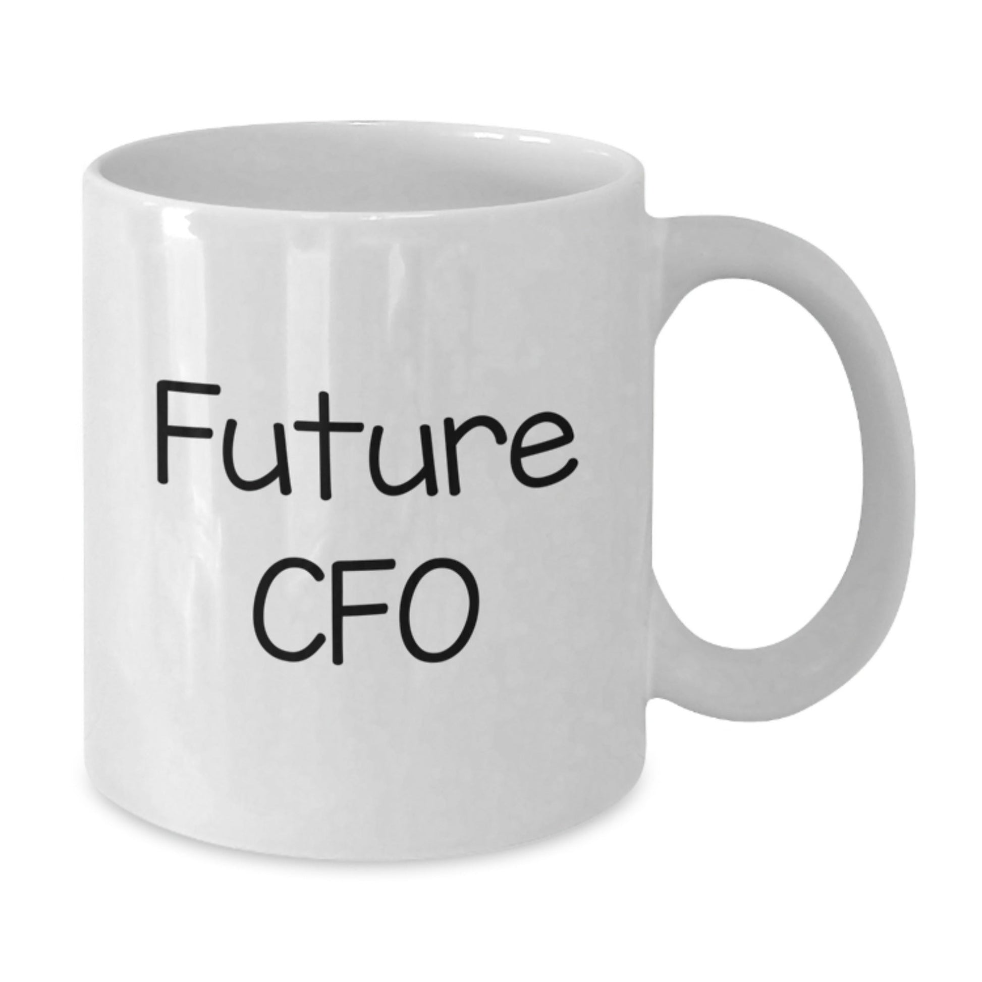 Funny Future CFO Quote White Coffee Mug Gifts for Men from Family, Friends, Coworkers - Graduation Unique Presents - Victory Thru Vision