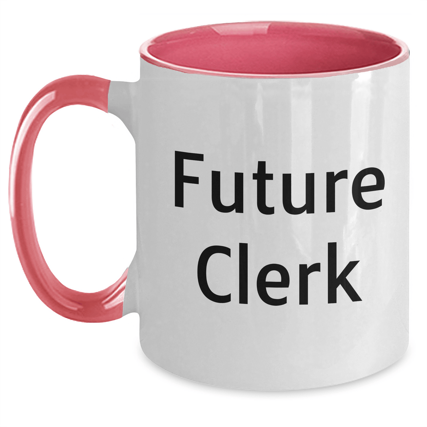 Funny Future Clerk Gifts from Men to Clerk Two Tone Coffee Mug, Graduation Unique Gifts - Victory Thru Vision