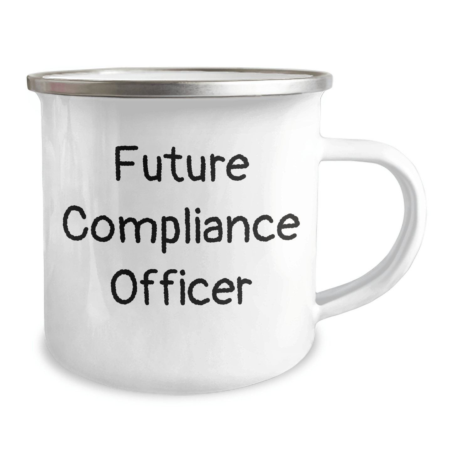 Funny Future Compliance Officer Gifts from Family - Inspirational Camping Mug for Graduation, 12 oz Stainless Steel with Enamel Finish, Gifts for Compliance Officer - Victory Thru Vision