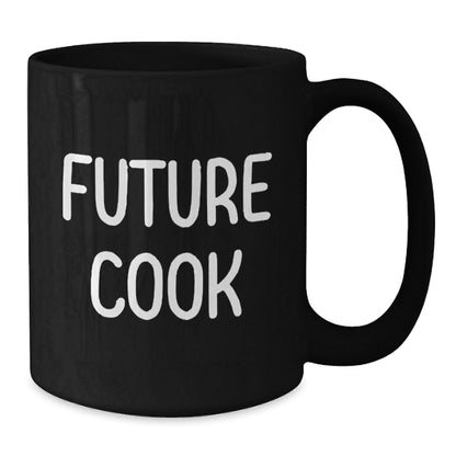 Funny Future Cook Gifts from Mom to Future Cook for Graduation, Black Coffee Mug, 'You're Brewing Up a Bright Future' - Victory Thru Vision