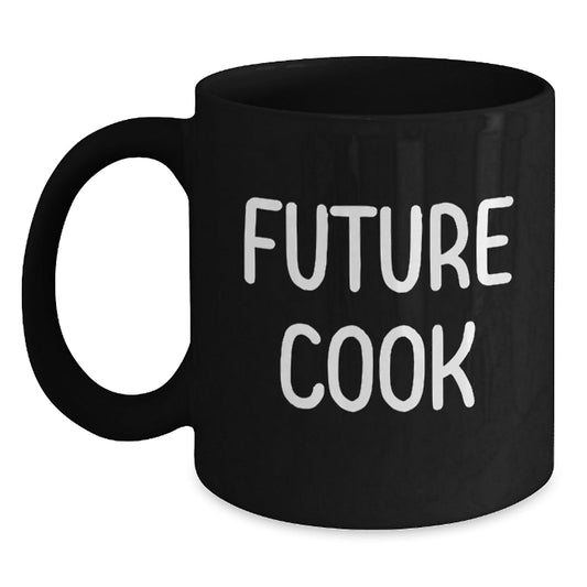 Funny Future Cook Gifts from Mom to Future Cook for Graduation, Black Coffee Mug, 'You're Brewing Up a Bright Future' - Victory Thru Vision