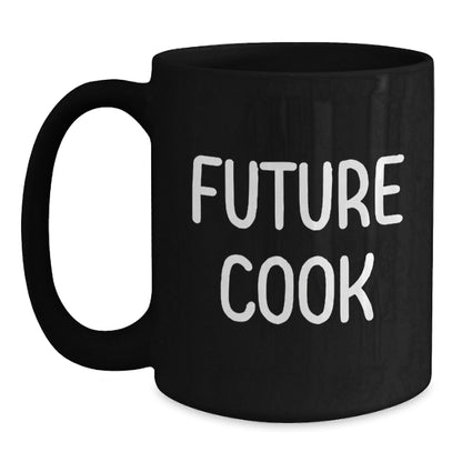 Funny Future Cook Gifts from Mom to Future Cook for Graduation, Black Coffee Mug, 'You're Brewing Up a Bright Future' - Victory Thru Vision