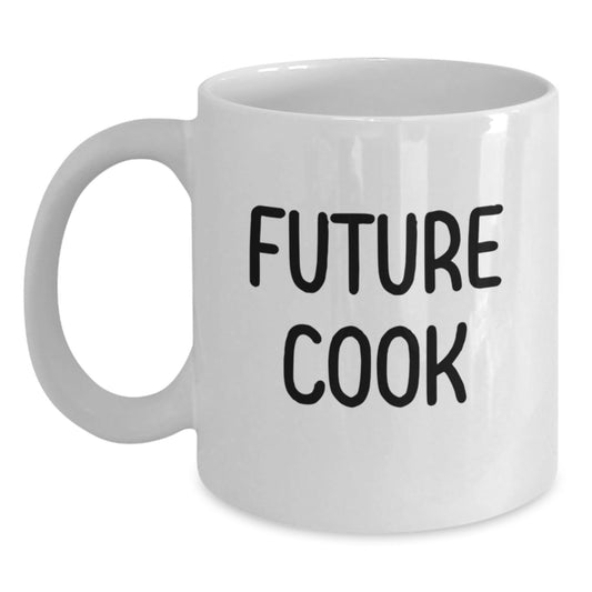 Funny Future Cook Quotes Gifts for Him from Family, Ceramic White Coffee Mug, 11oz or 15oz Capacity, Microwave and Dishwasher Safe for Graduation - Victory Thru Vision