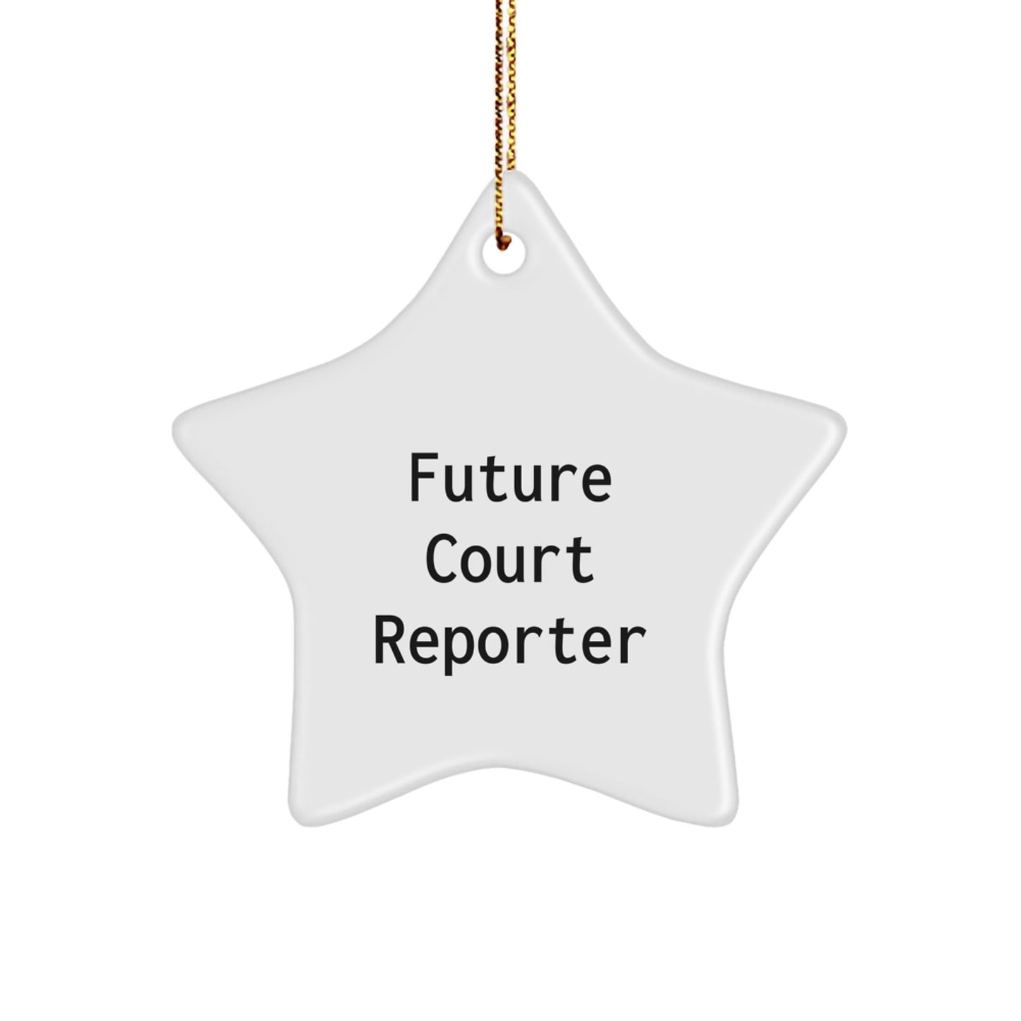 Funny 'Future Court Reporter' Star Ornament Gifts from Friends to Court Reporters, Christmas Unique Gifts - Victory Thru Vision
