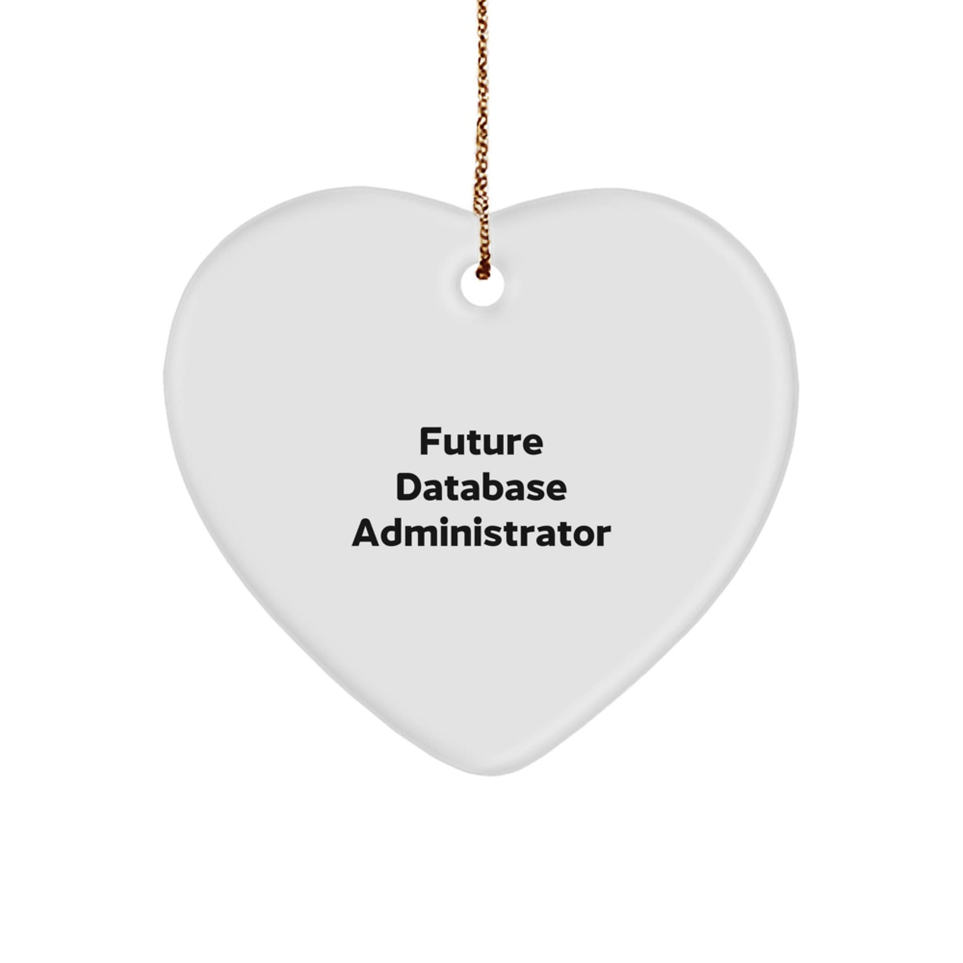 Funny Future Database Administrator Gifts from Friends, Heart Ornament for Christmas, 'May Your Code Run Forever' Quote - Victory Thru Vision