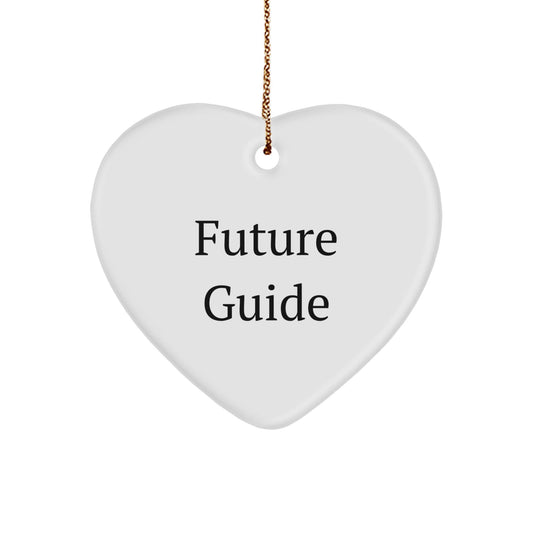 Funny Future Guide Heart Ornament Gifts from Friends for Guide Enthusiasts, Christmas Unique Heart - Shaped Decorations - Victory Thru Vision