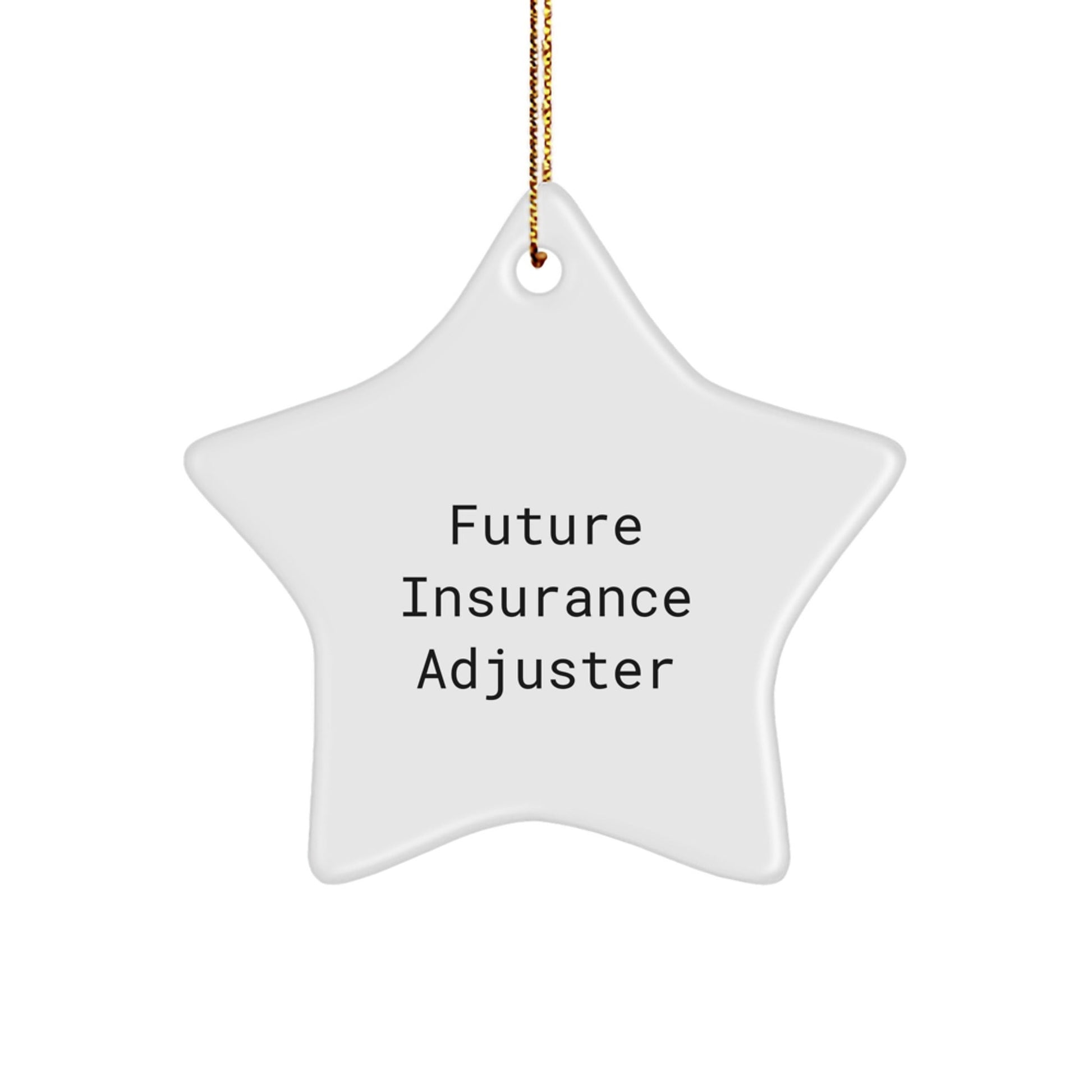 Funny Future Insurance Adjuster Gifts from Friends, Christmas Unique Star Ornaments for Insurance Adjuster, Inspirational Quote, Gifts for Insurance Adjuster - Victory Thru Vision