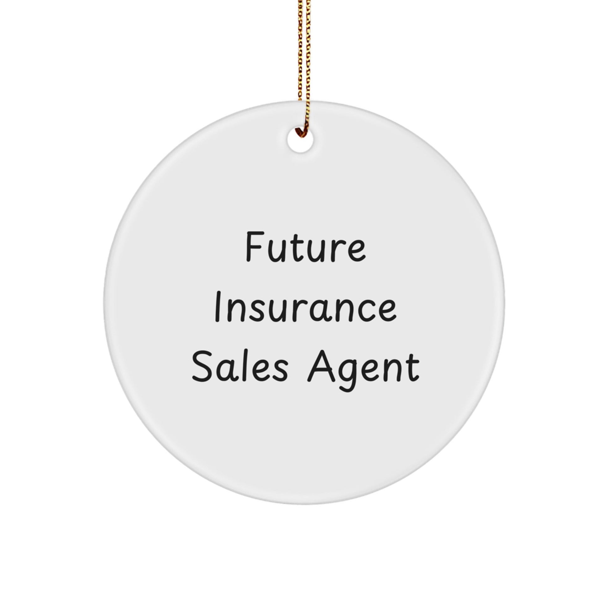 Funny Future Insurance Sales Agent Circle Ornament Gifts from Family, For Insurance Sales Agent, Christmas Unique Gifts - Victory Thru Vision