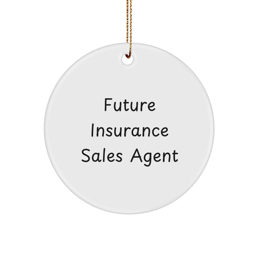 Funny Future Insurance Sales Agent Circle Ornament Gifts from Family, For Insurance Sales Agent, Christmas Unique Gifts - Victory Thru Vision