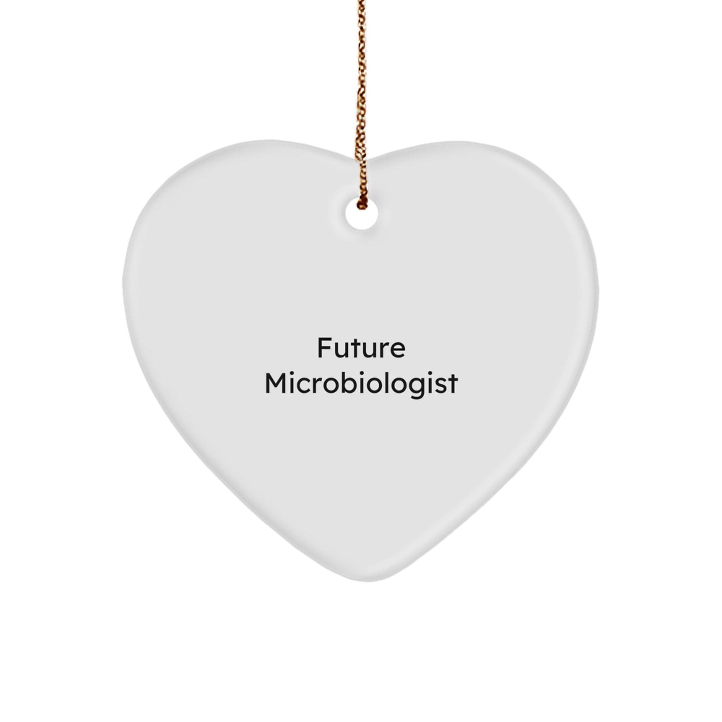 Funny Future Microbiologist Gifts from Friends, Heart Ornament for Christmas, 'May the Microbe Be With You' Quote - Victory Thru Vision