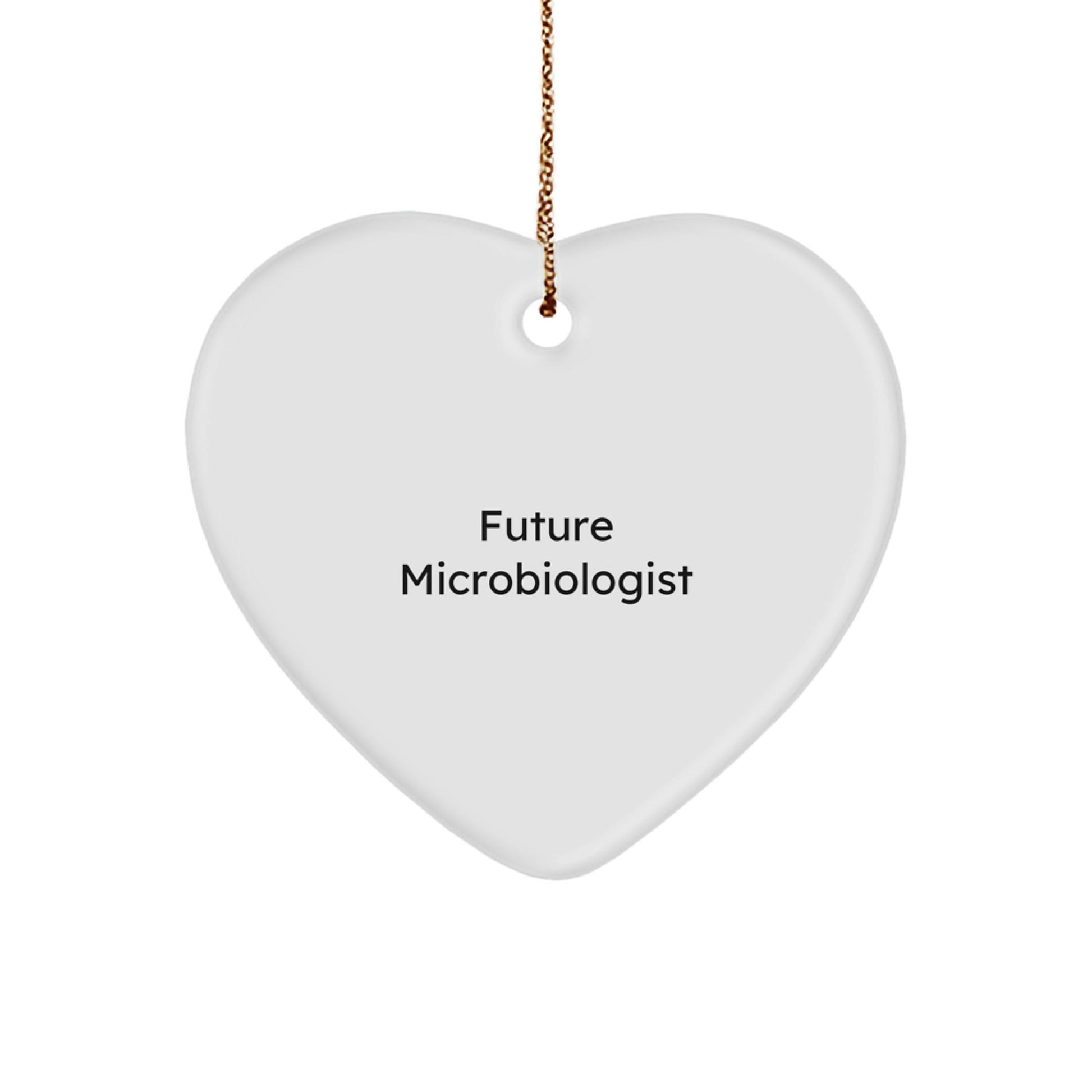 Funny Future Microbiologist Gifts from Friends, Heart Ornament for Christmas, 'May the Microbe Be With You' Quote - Victory Thru Vision