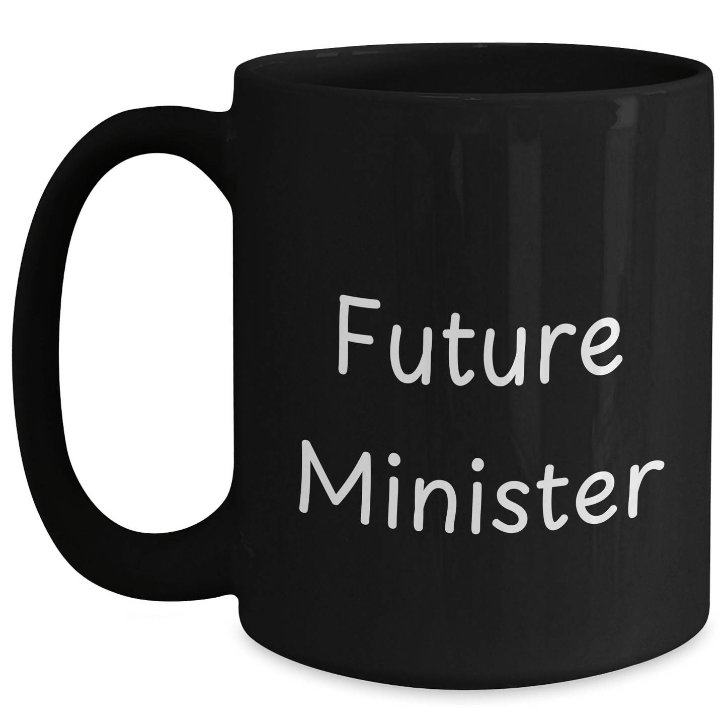 Funny Future Minister Gifts from Friends, Inspirational Black Coffee Mug for Minister, 'Future Minister' Quote, Graduation Unique Gifts - Victory Thru Vision