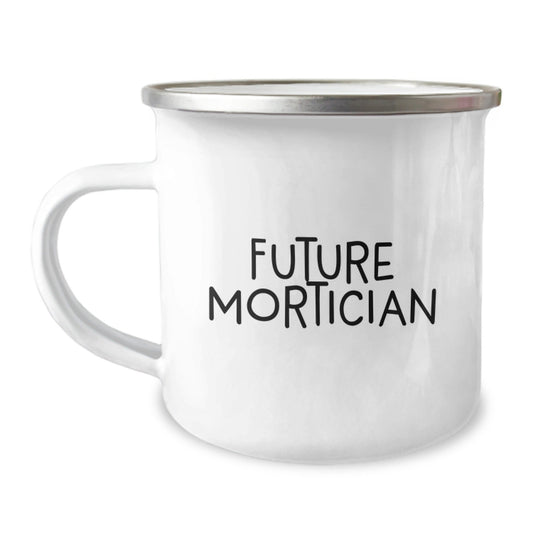 Funny Future Mortician Gifts from Friends, Unique Camping Mug for Graduation, 'The Dead Don't Sleep, But I Will' Quote - Victory Thru Vision