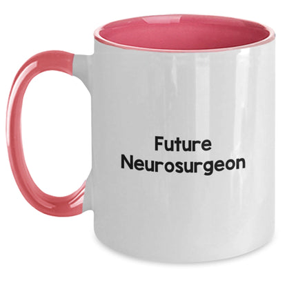 Funny Future Neurosurgeon Gifts from Family, Unique Two Tone Coffee Mug for Graduation, 'May the Future be Bright' Quote, Gifts for Neurosurgeon - Victory Thru Vision