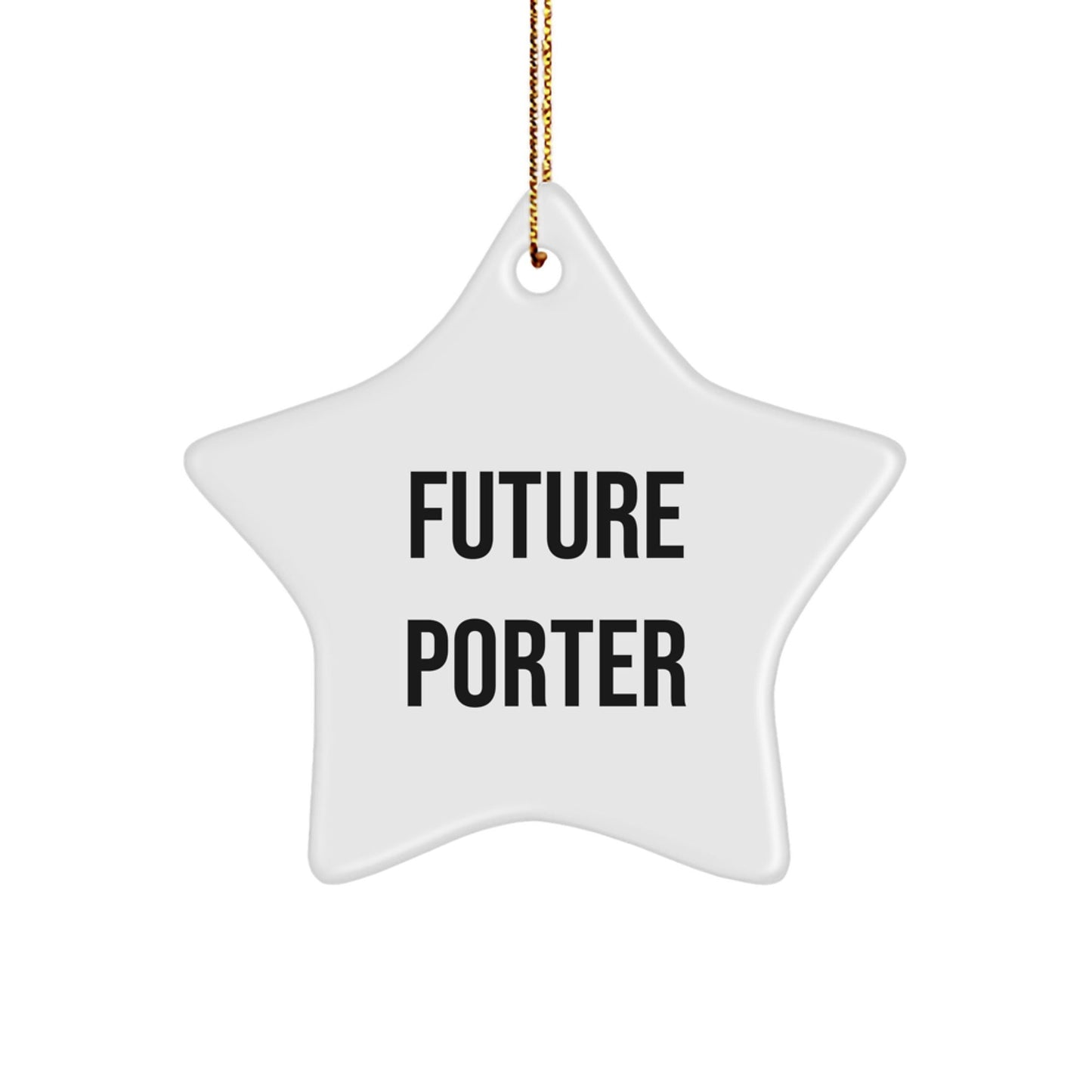 Funny Future Porter Star Ornament Gifts from Friends and Family for Porter, Inspirational Quote, Christmas Unique Gifts - Victory Thru Vision