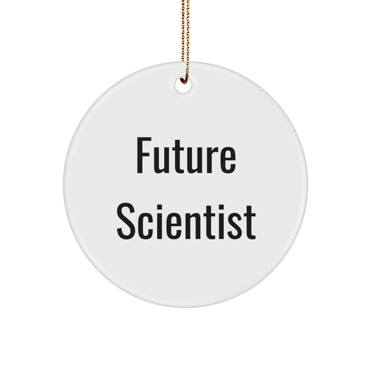 Funny Future Scientist Christmas Circle Ornament Gifts for Men from Friends, Cute Scientist Gifts, Circle Ornament, Inspirational Quote - Victory Thru Vision