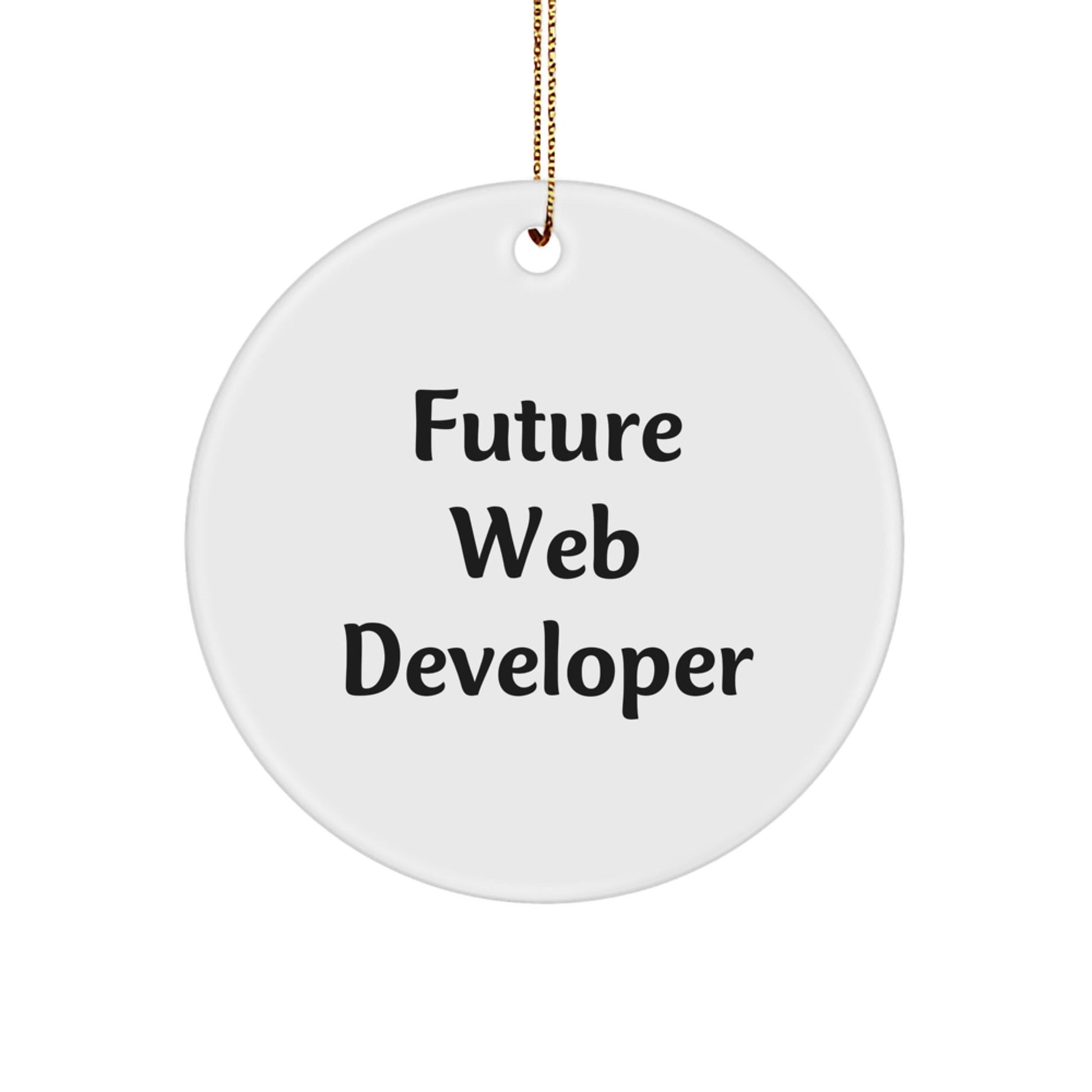 Funny Future Web Developer Circle Ornament Gifts from Family to Web Developer, Unique Christmas Unique Gifts - Victory Thru Vision